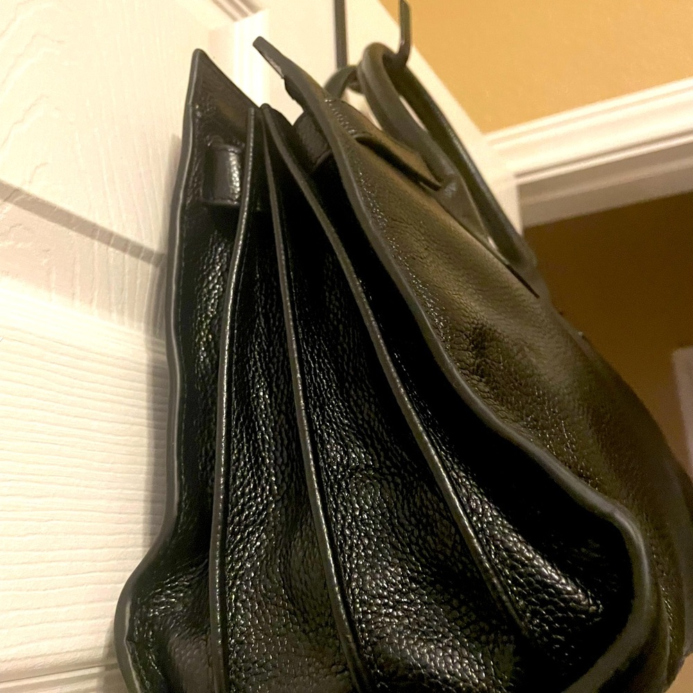 Black leather satchel
